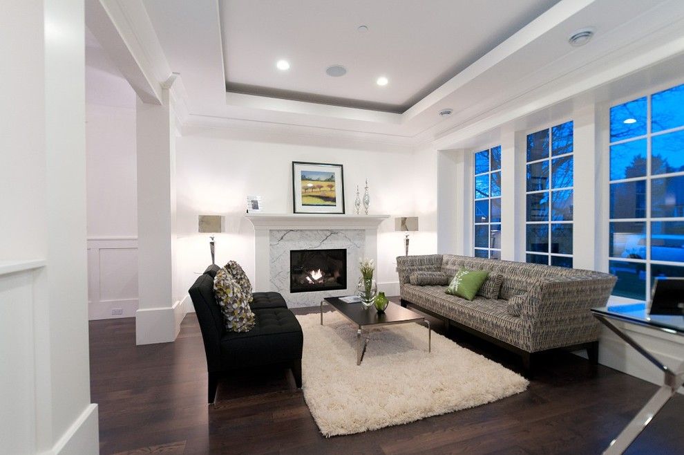 Kentwood Flooring for a Contemporary Living Room with a Wood Floor and Kitsilano Residence by Rockridge Fine Homes