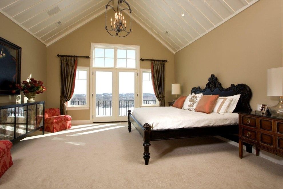 Kilim Beige Sherwin Williams for a Traditional Bedroom with a Vaulted Ceiling and Bedroom by Stonewood, Llc