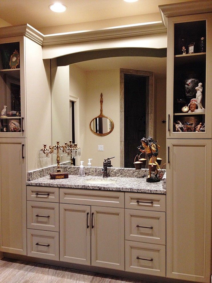 Kith Cabinets for a Eclectic Bathroom with a Glass Cabinets and Beautiful Baths by the Cabinet Corner, Inc.