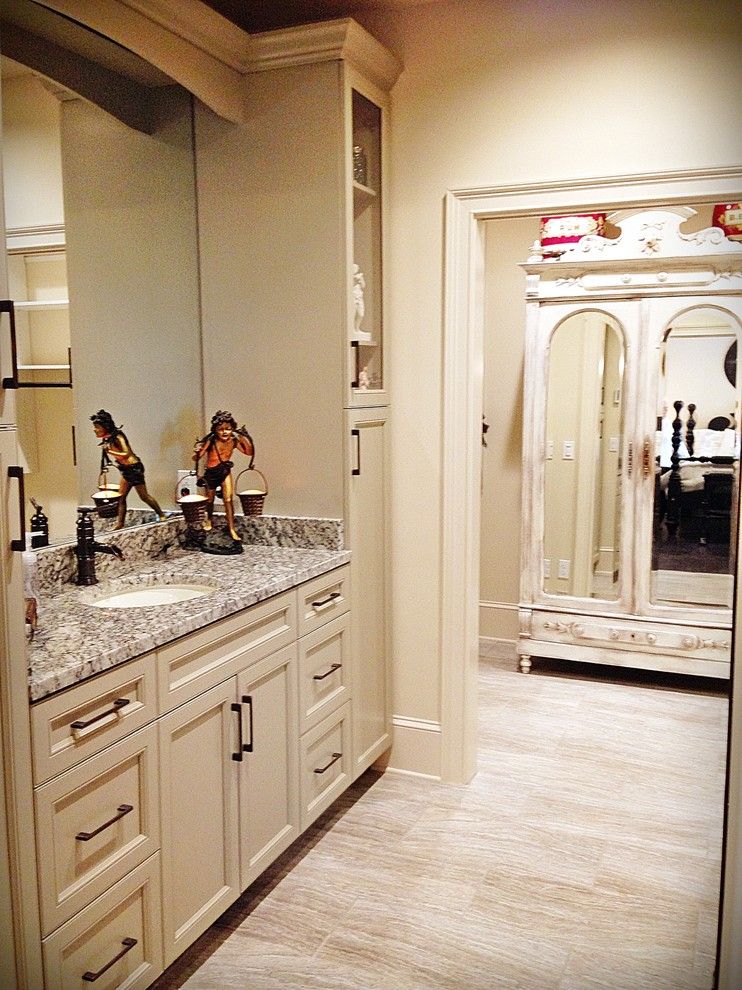 Kith Cabinets for a Eclectic Bathroom with a Taupe Cabinet and Beautiful Baths by the Cabinet Corner, Inc.