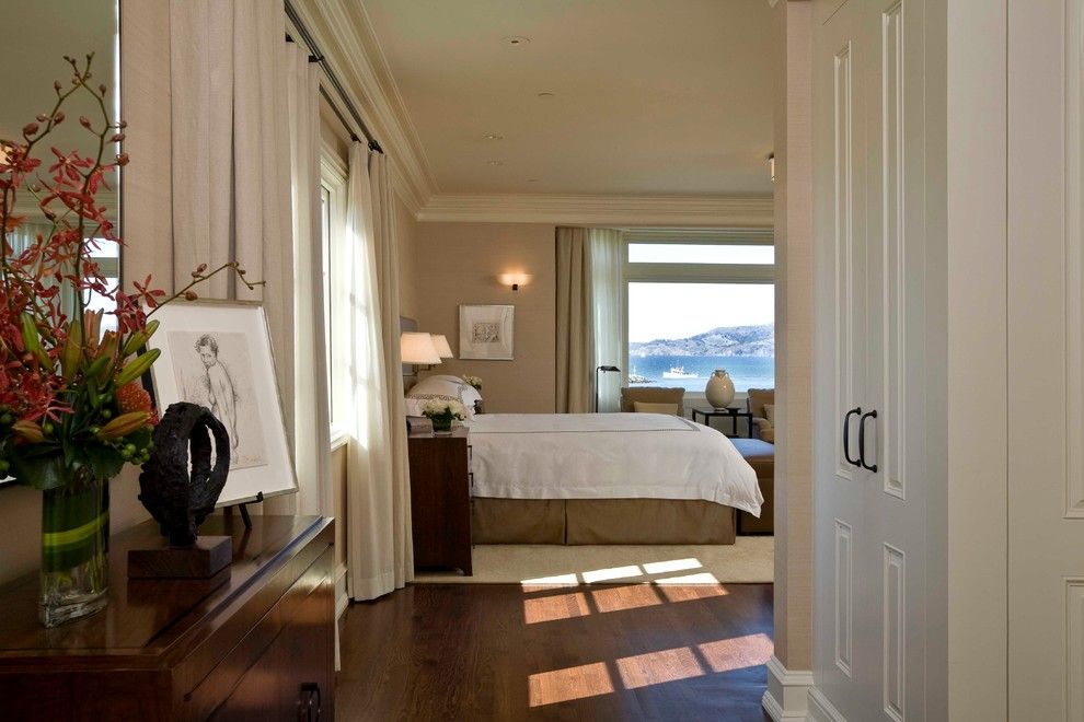 Kneedler Fauchere for a Traditional Bedroom with a Art and San Francisco Marina by C Wright Design