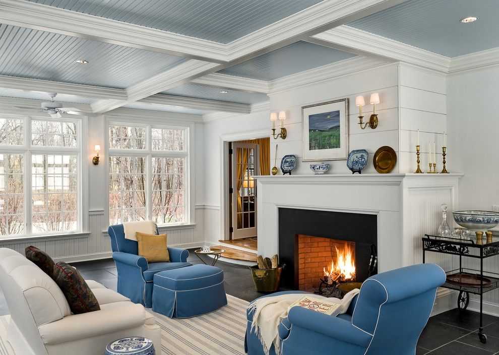 Knock Down Ceiling for a Traditional Family Room with a Family Room and Crisp Architects by Crisp Architects