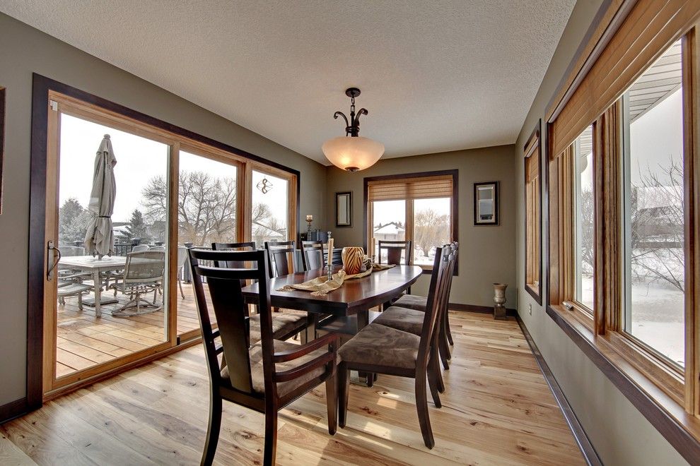 Knockdown Ceiling for a Contemporary Dining Room with a Mustard and Remodeling by Iverson Homes