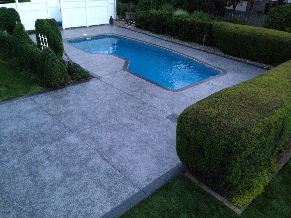 Knockdown Texture for a Contemporary Pool with a Contemporary and Leggari Custom Knockdown Texture with Wood Grain Borders by Leggari Llc