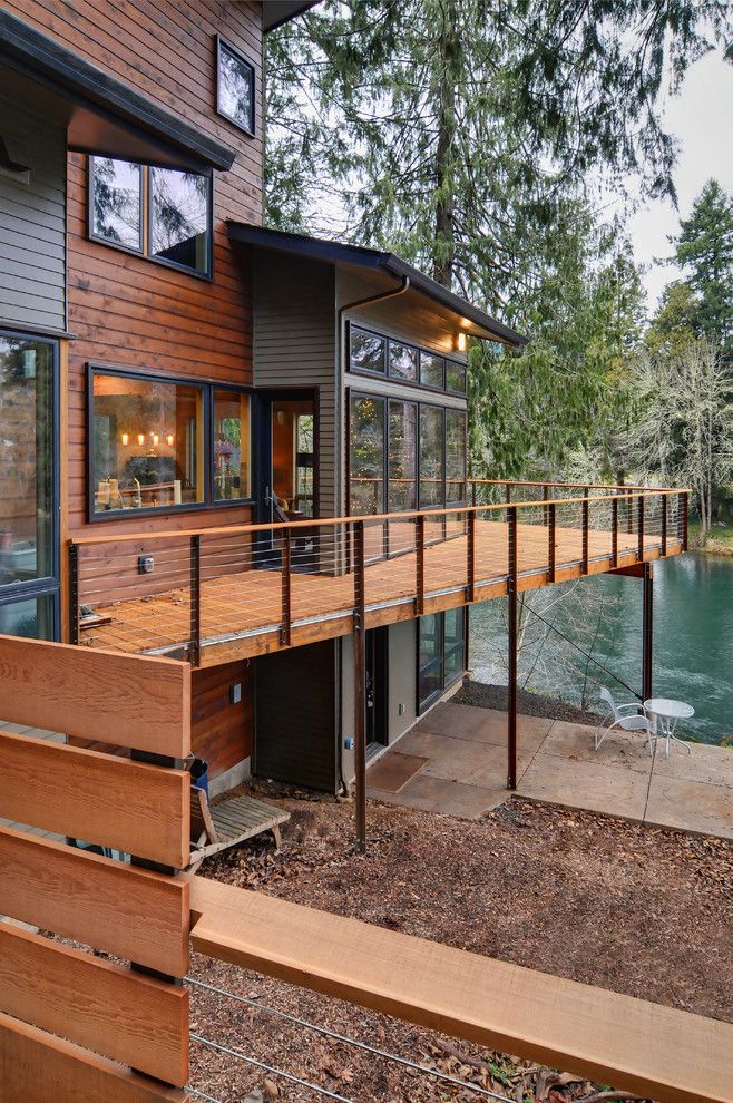 Knox Rail Salvage for a Contemporary Deck with a Posts and Mckenzie River Home by Six Degrees Construction