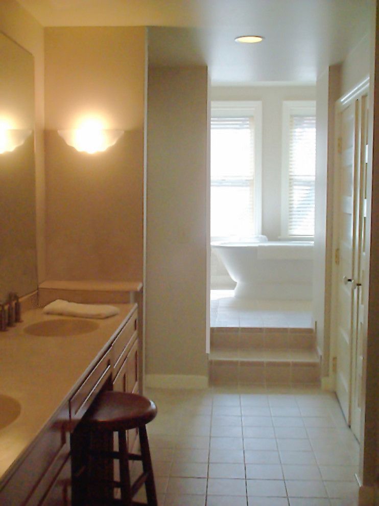 Koch Cabinets for a Eclectic Bathroom with a Master Bath and Hudson Valley Design by Hudson Valley Design