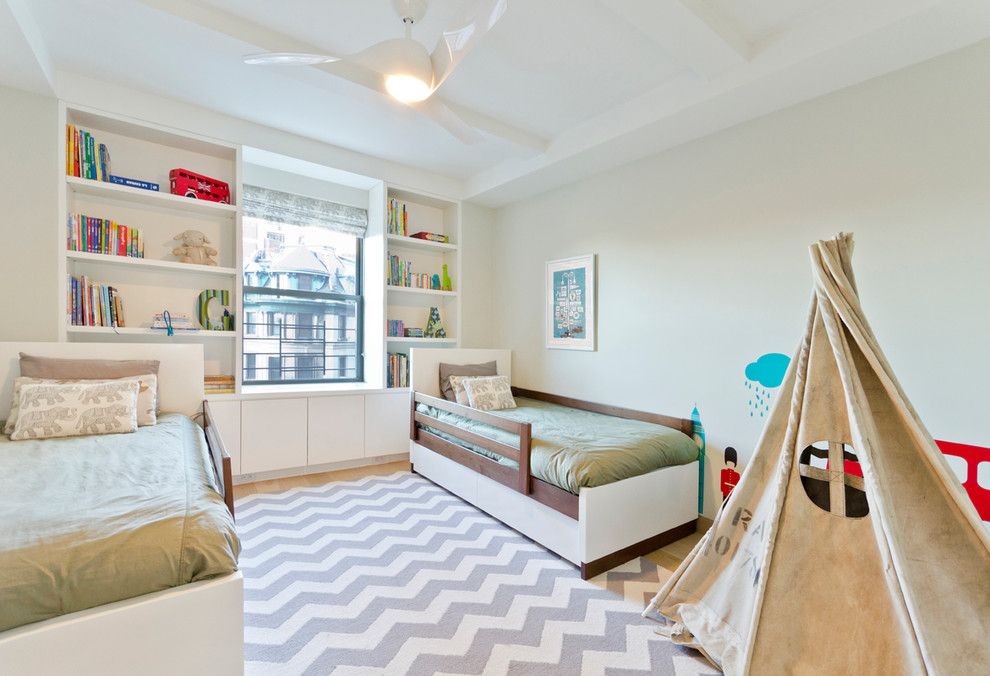 Kraft Maid for a Contemporary Kids with a Ceiling Fan and Riverside Drive by Studiolab, Llc