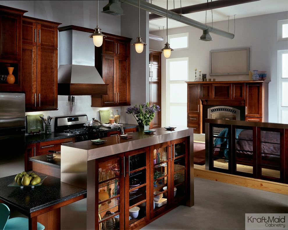 Kraft Maid For A Contemporary Kitchen With A Kitchen Cabinets