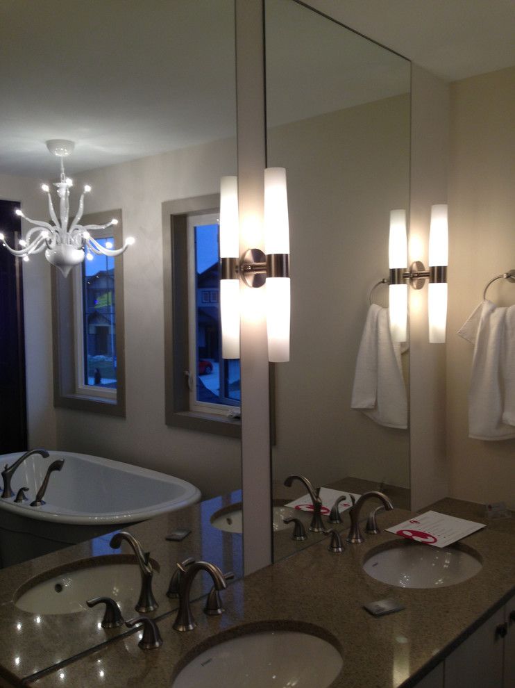 Kuzco for a Modern Bathroom with a Ensuite and 2013 Parade of Homes by Super Lite Lighting