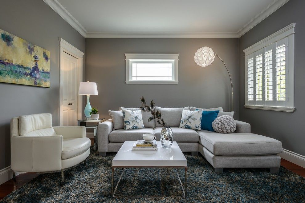 L484 for a Contemporary Family Room with a Comfortable and Sitting Room by Leanne Mckeachie Design