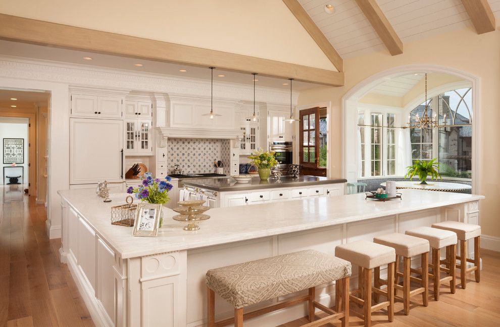 L484 for a Traditional Kitchen with a Dentil Molding and Country Home   02 by Think Architecture Inc.