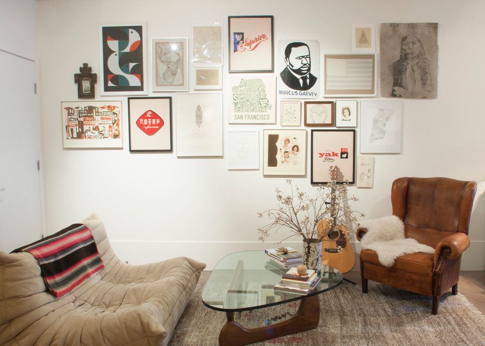 La Mesa Lumber for a Eclectic Living Room with a Gallery Wall and My Houzz: 1896 Victorian Home Gets a Contemporary Lift by Le Michelle Nguyen