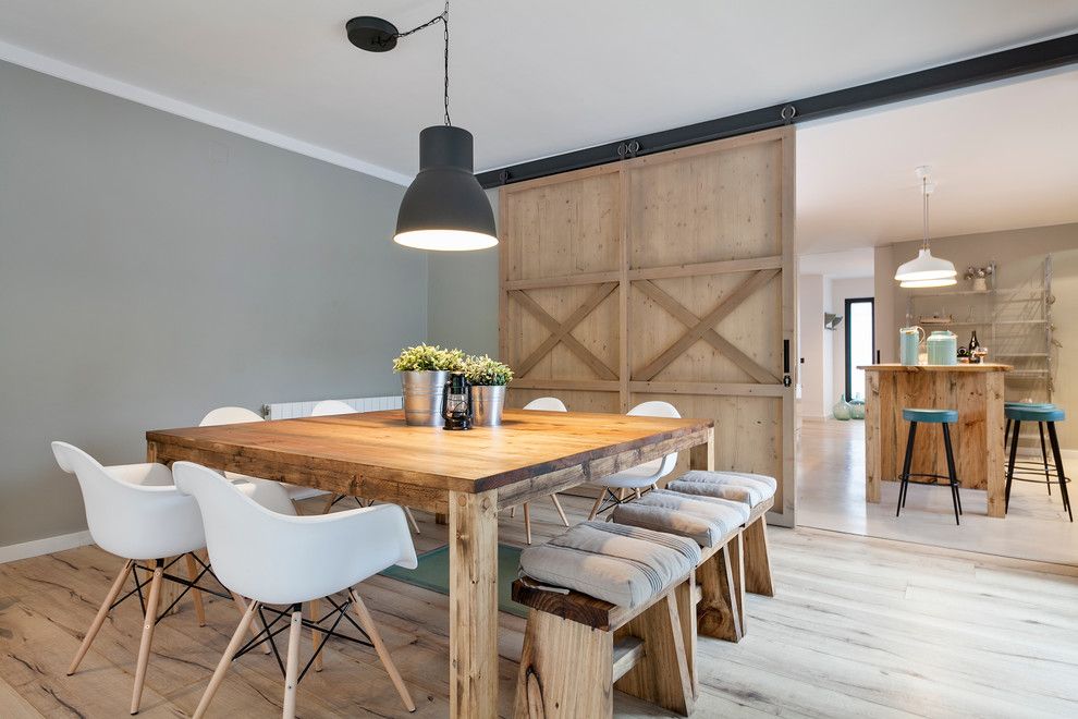 La Mesa Lumber for a Farmhouse Dining Room with a Wood Dining Bench and Crespià by Dröm Living