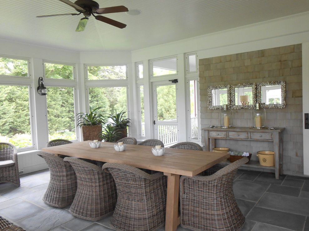 Lanai Porch for a Eclectic Dining Room with a Enclosed Porch and Porch Dining Area by Toni Sabatino