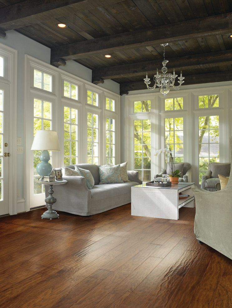 Lanai Porch for a Traditional Spaces with a Hardwood and Living Room by Carpet One Floor & Home