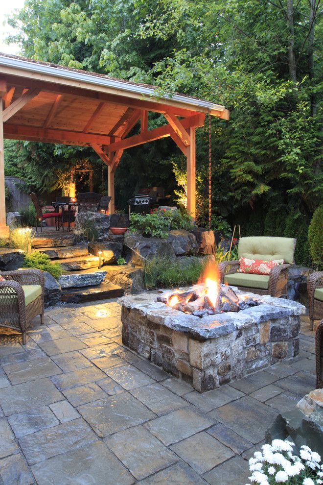 Landscapers Supply for a Traditional Patio with a Forest and Alderwood Landscape by Alderwood Landscape Architecture and Construction