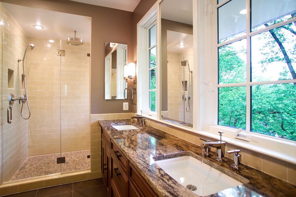 Lapidus Granite for a Traditional Bathroom with a Bathroom Mirror and N. Quincy Street by D.w. Dively Construction Services