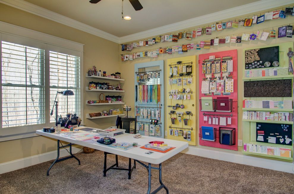 Lavalley Building Supply for a Traditional Home Office with a Craft Room and the Greenwich by Collins Design Build, Inc.