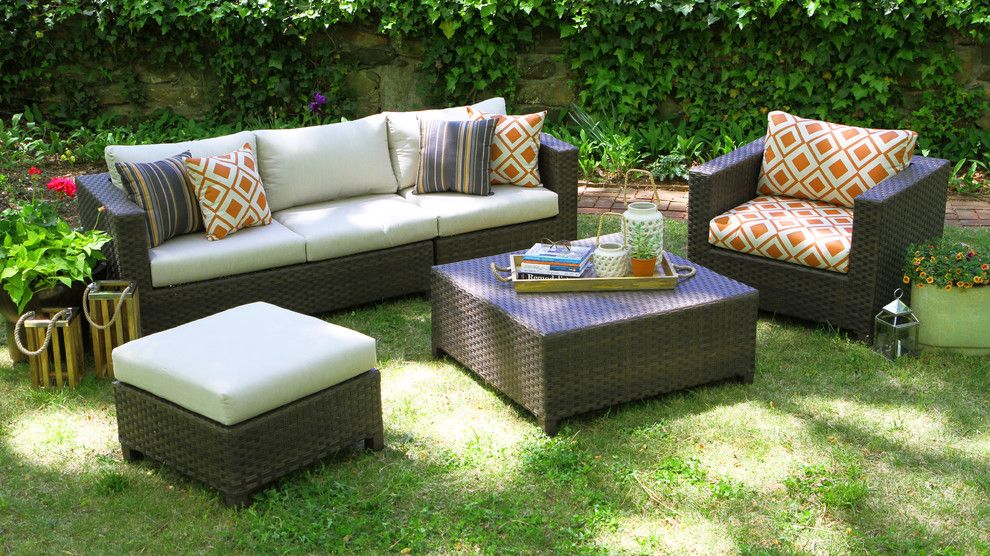 Lawrance Furniture for a  Patio with a White Cushions and Ae Outdoor by Ae Outdoor