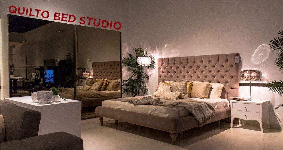 Lazzoni Furniture for a Modern Bedroom with a Sofa and Showroom Studio by Lazzoni Usa Inc