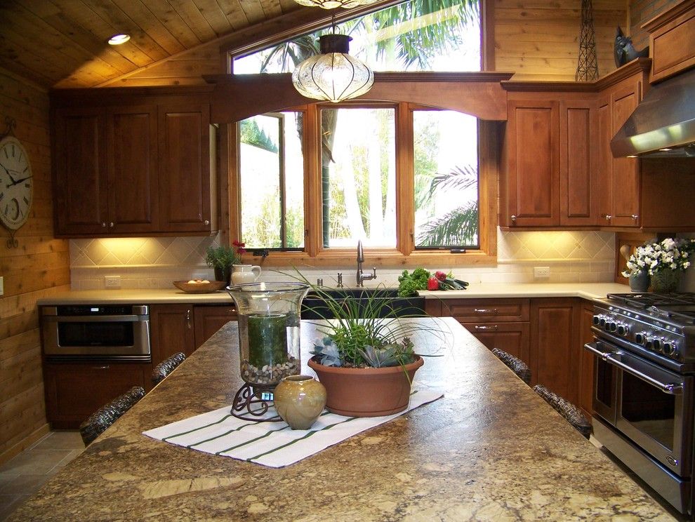 Leathered Granite for a Traditional Kitchen with a Mosaic Tiles and Encinitas Remodel by Design Moe Kitchen & Bath / Heather Moe Designer