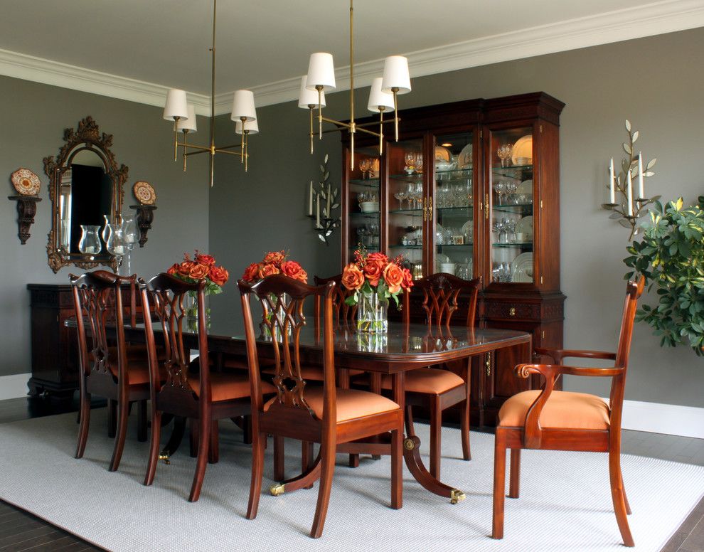 Lee Jofa for a Traditional Dining Room with a White Wood and Traditional Dining Room by Seanmichaeldesign.com