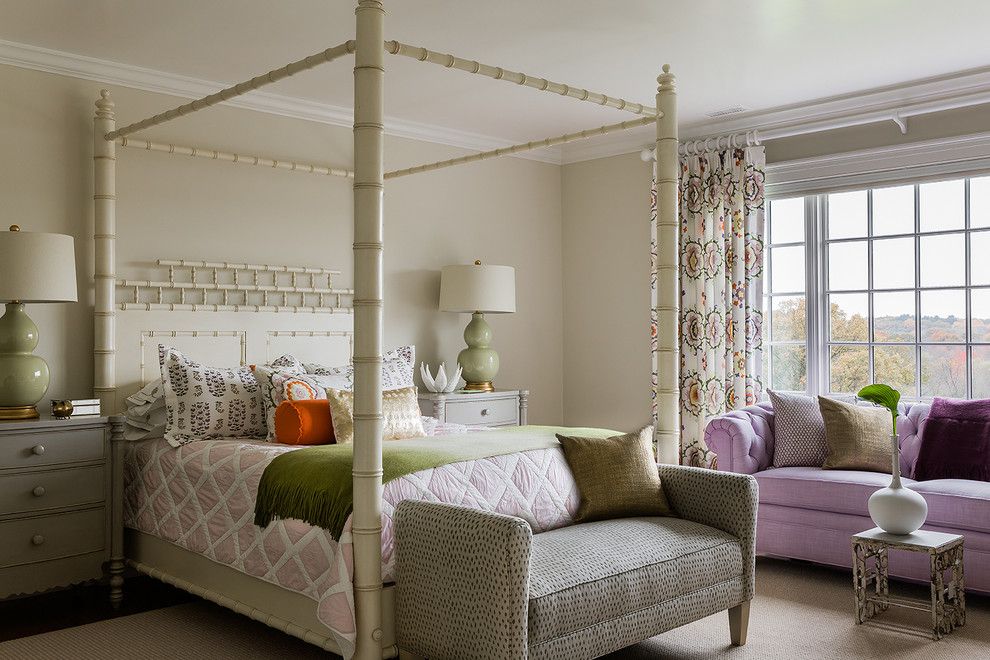 Lee Jofa for a Traditional Kids with a Table Lamp and Teen Girl's Room by Katie Rosenfeld Design