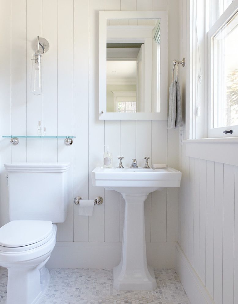 Lefroy Brooks for a Traditional Bathroom with a Bathroom Mirror and Mill Valley Residence by Rasmussen Construction