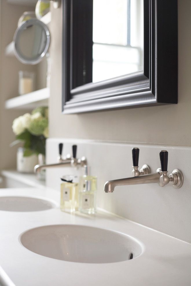 Lefroy Brooks for a Traditional Bathroom with a Satin Nickel and Dunsany Road by Laura Hammett Ltd