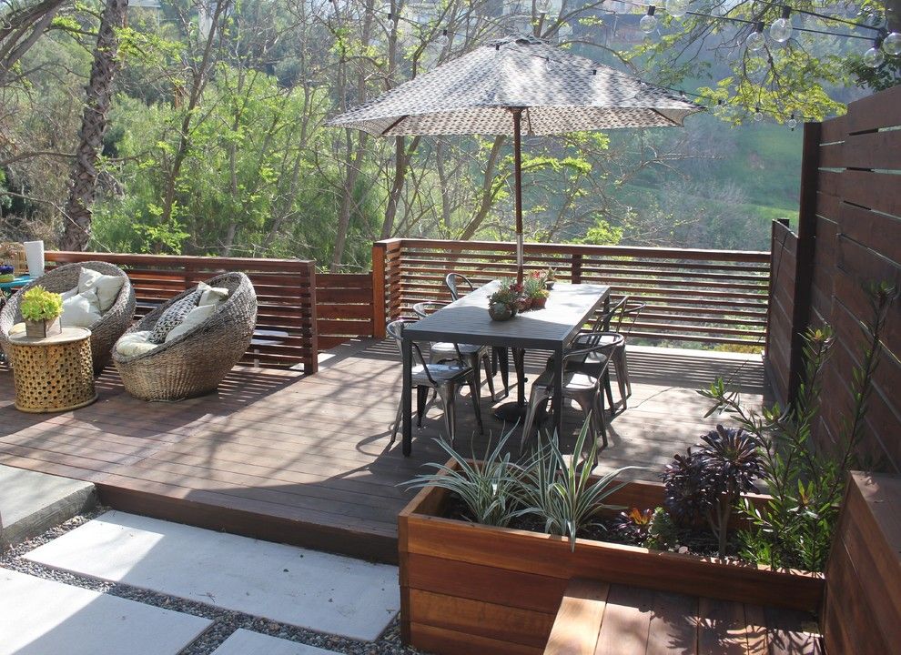 Levin Furniture for a Contemporary Deck with a My Houzz and My Houzz: Cool, Eclectic Style for a Los Angeles Family Home by Stacy Levin