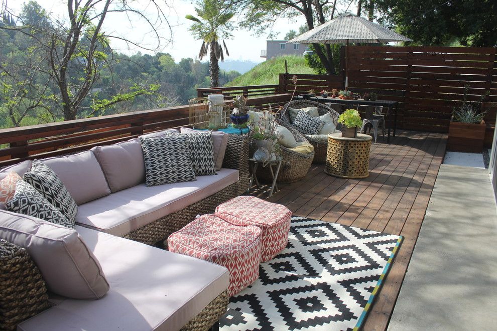 Levins Furniture for a Contemporary Deck with a My Houzz and My Houzz: Cool, Eclectic Style for a Los Angeles Family Home by Stacy Levin