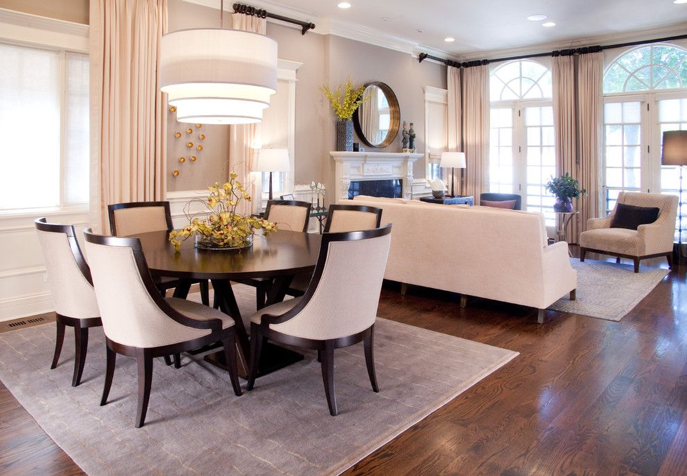 Lexington Overstock for a Transitional Dining Room with a Wainscoting and Urban Sophisticate  Transitional Home in Wrigleyville by Lisa Wolfe Design, Ltd