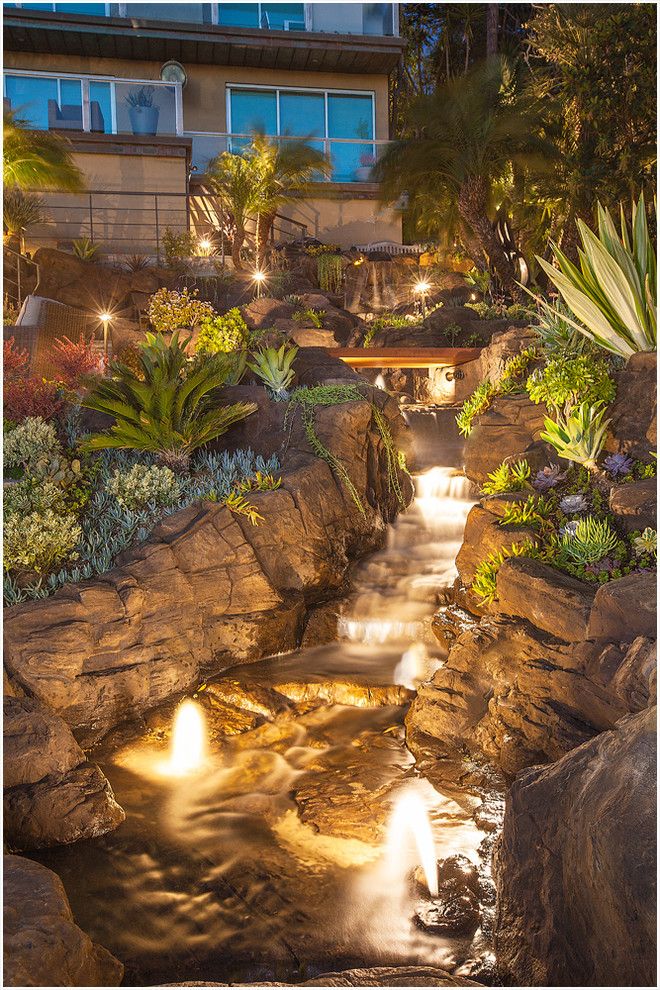 Lifescapes for a Tropical Landscape with a Flagstone and Hanging Gardens of Laguna by Lifescape Designs
