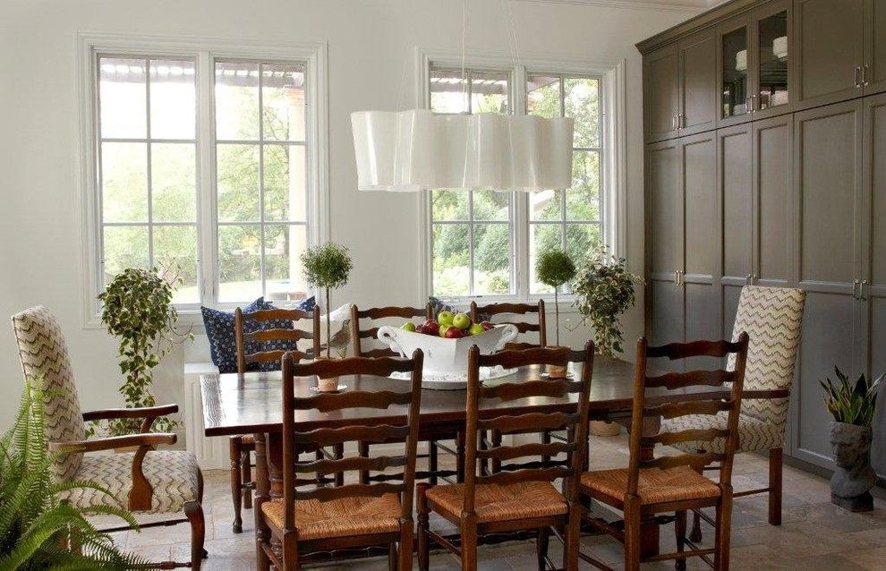 Lighting Emporium for a Traditional Kitchen with a Upholstered Dining Chair and Sheridan Road Residence by Laurel Feldman Interiors, Iida