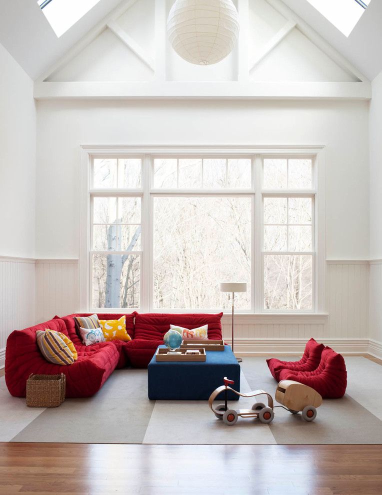 Ligne Roset for a Contemporary Family Room with a Primary Colors and Greenwich 2 by Foley&cox