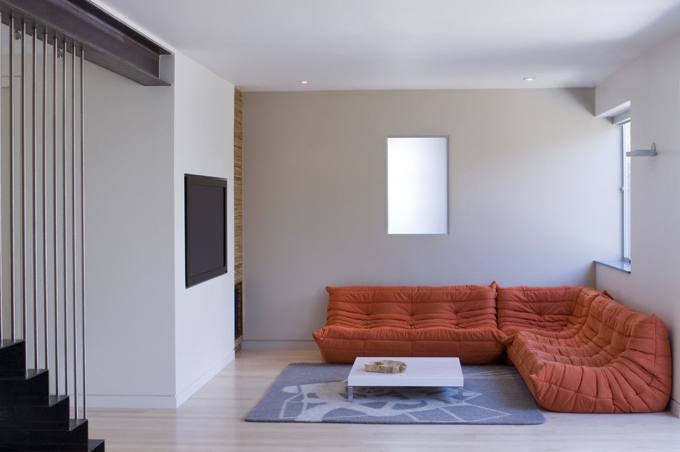 Ligne Roset Nyc for a Modern Family Room with a Recessed Lighting and Modern Family Room by Johnlumarchitecture.com