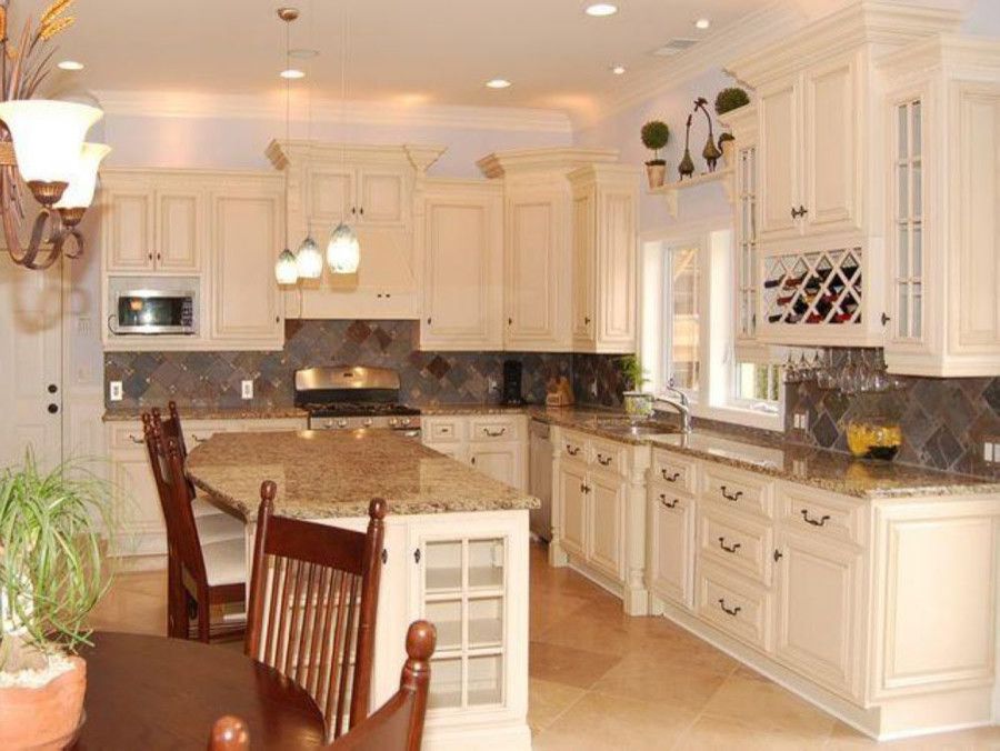 Lily Ann Cabinets for a Traditional Spaces with a Antique White Cabinets and Granite Antiq and Antique White Kitchen Cabinets Home Design by Lily Ann Cabinets