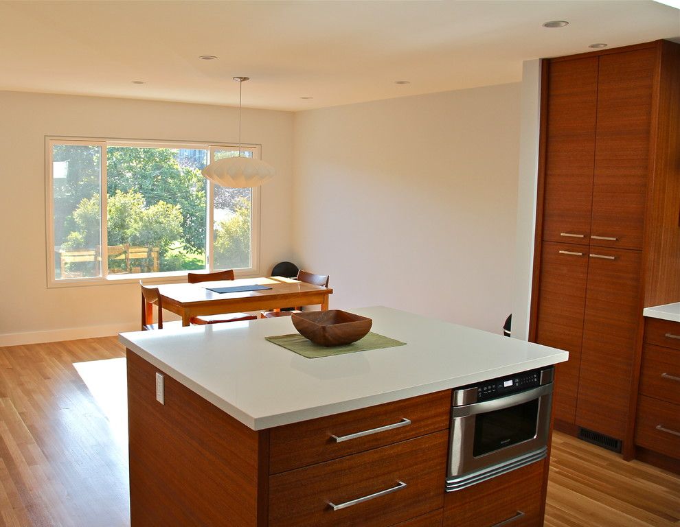 Linnea Hardware for a Modern Kitchen with a Recessed Lighting and Kitchen and Dining/living Room Remodel by Cardea Building Co.