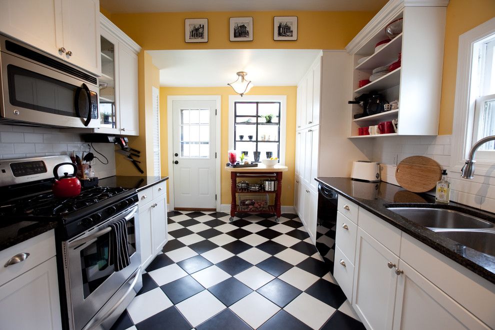 Linoleum vs Vinyl for a Traditional Kitchen with a Drawer Pulls and Remodeled Kitchen by Jessica Mckay