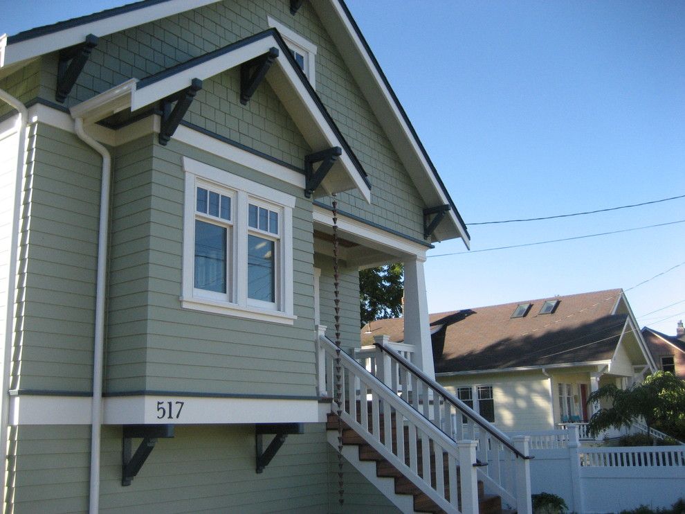 Loewen Windows for a Craftsman Exterior with a Wood Siding and Greenlake Custom Home by Ventana Construction Llc