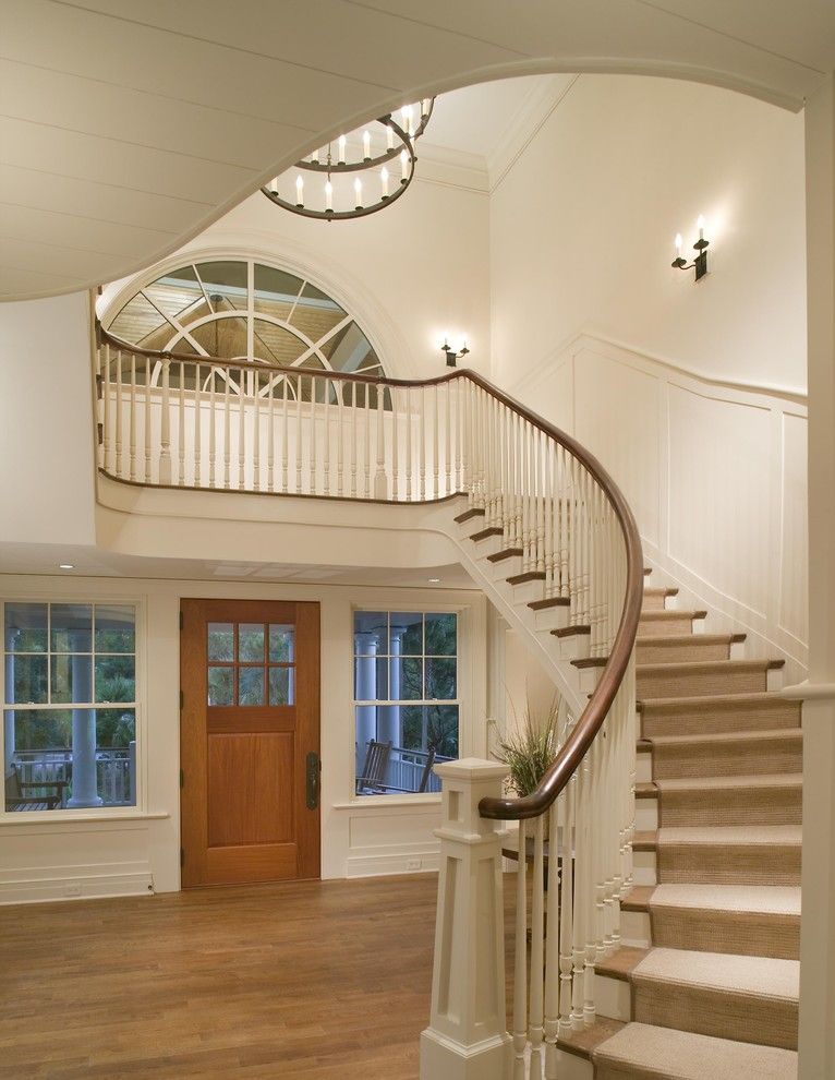 Loewen Windows for a Traditional Entry with a Tiered Chandelier and Entry Foyer by Christopher a Rose Aia, Asid