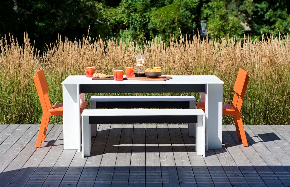 Loll Designs for a Beach Style Patio with a Patio and Fun and Functional Outdoor Dining by Lekker Home