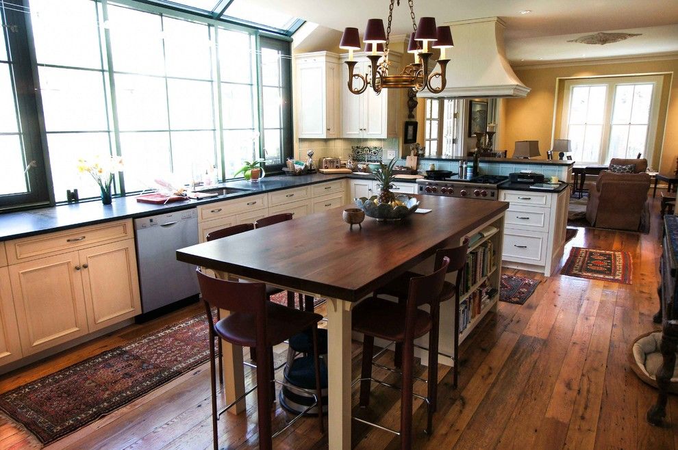 Longleaf Lumber for a Transitional Kitchen with a Rustic Oak and Reclaimed Oak Flooring by Longleaf Lumber Inc