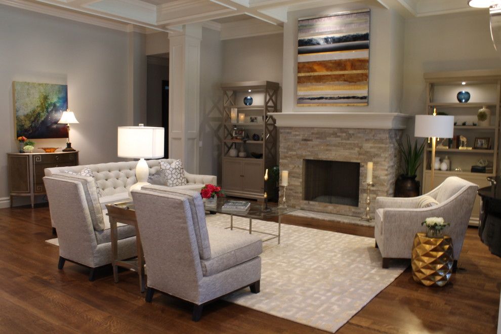 Lorts Furniture for a Transitional Living Room with a Glass Tabletop and Gracious Living Room by Joie De Vie Interiors
