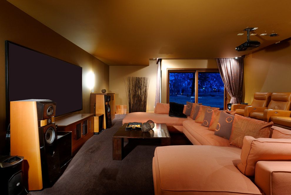 Los Gatos Theater for a Traditional Home Theater with a Projector and Carbondale, Co Home by Andersen Miller Design