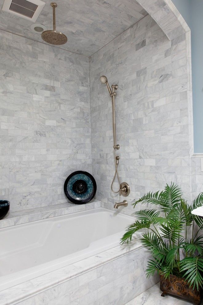 Louisville Tile for a Traditional Bathroom with a Marble Bathroom and Estate Homes by Robin Straub