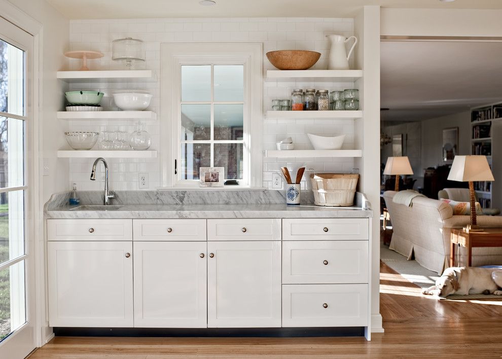 Louisville Tile for a Traditional Kitchen with a Chunky Shelves and Baking Center by Rock Paper Hammer