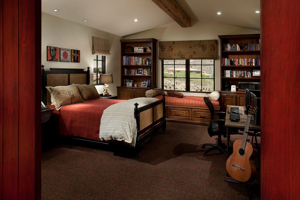 Low Pile Carpet for a Mediterranean Kids with a Guitar Stand and Dc Ranch Home #1 by La Casa Builders Inc.