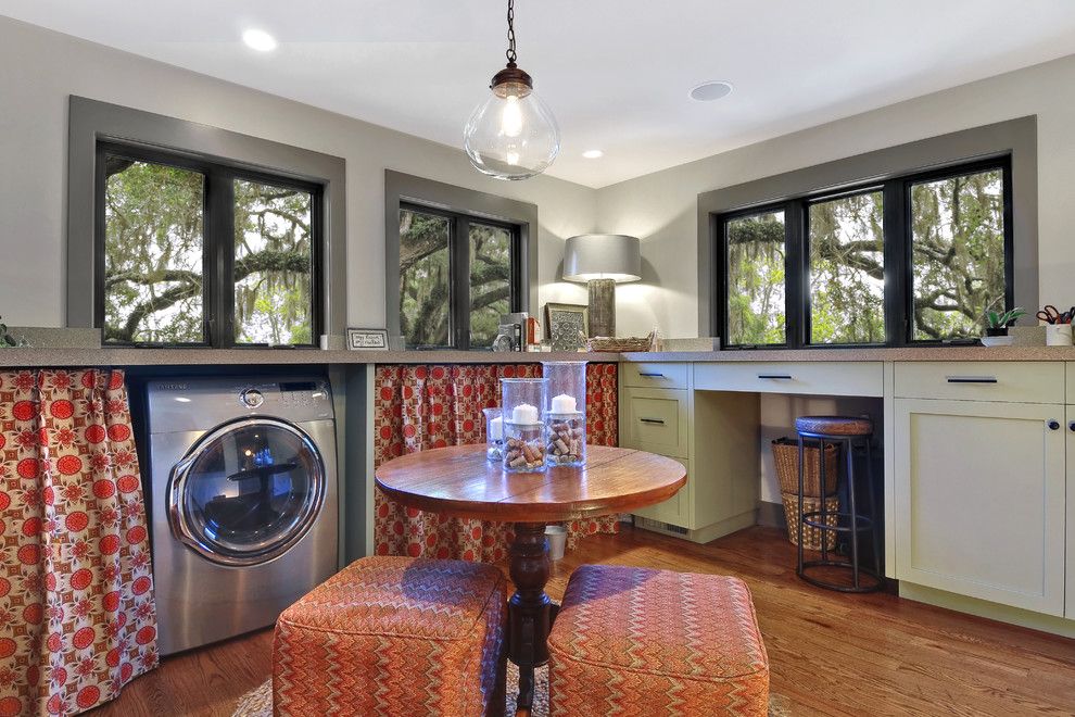 Lowes Charleston Wv for a Transitional Laundry Room with a Gray Trim and Low Country by Robert Paige Cabinetry Llc