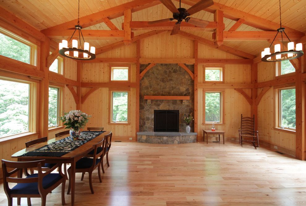 Lowes Charlottesville for a Contemporary Living Room with a Timberpeg Timber Frame and Earlysville Rancher Remodel by Smith & Robertson, Inc.